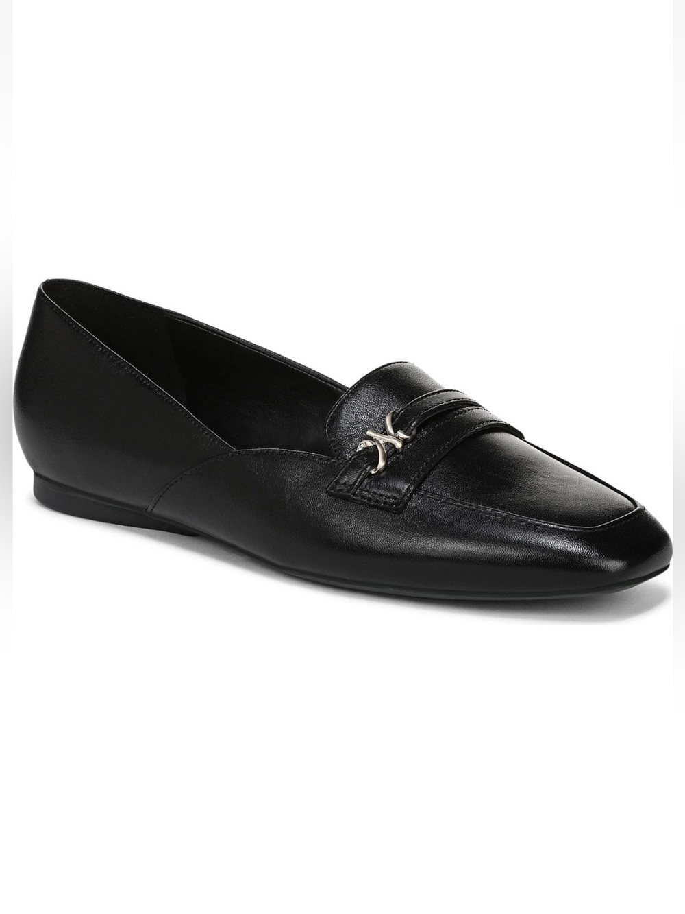 NIB Naturalizer Create Black Leather Slip On Loafers Women's 7M Square Toe